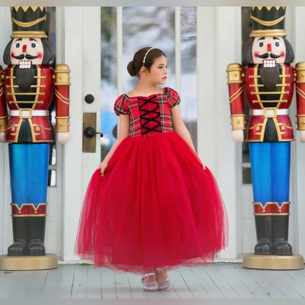 Elegant Red Tulle Kids Dress